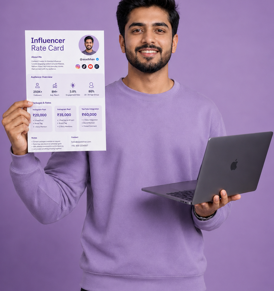 Not sure what to charge as a creator in India? This complete guide shows you how to build your creator rate card, set prices by platform and format, and negotiate confidently with brands.